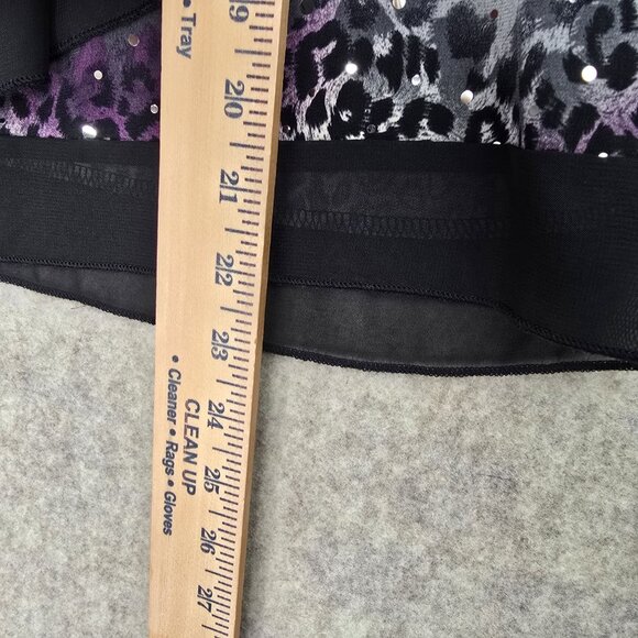 Dressbarn Womens Animal Print Purple Sleeveless Top With Glittery Details - Picture 5 of 6